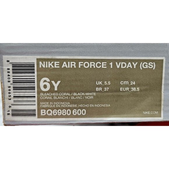 Nike Air Force 1 Valentines Day GS Big Kid's Shoes Size 6Y - Picture 12 of 12